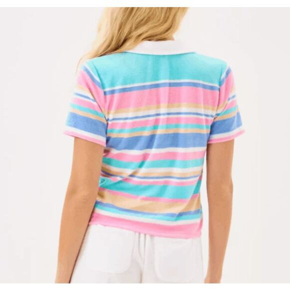 Lilly Pulitzer Brunella Towel Terry Polo Top- size L - Picture 2 of 4